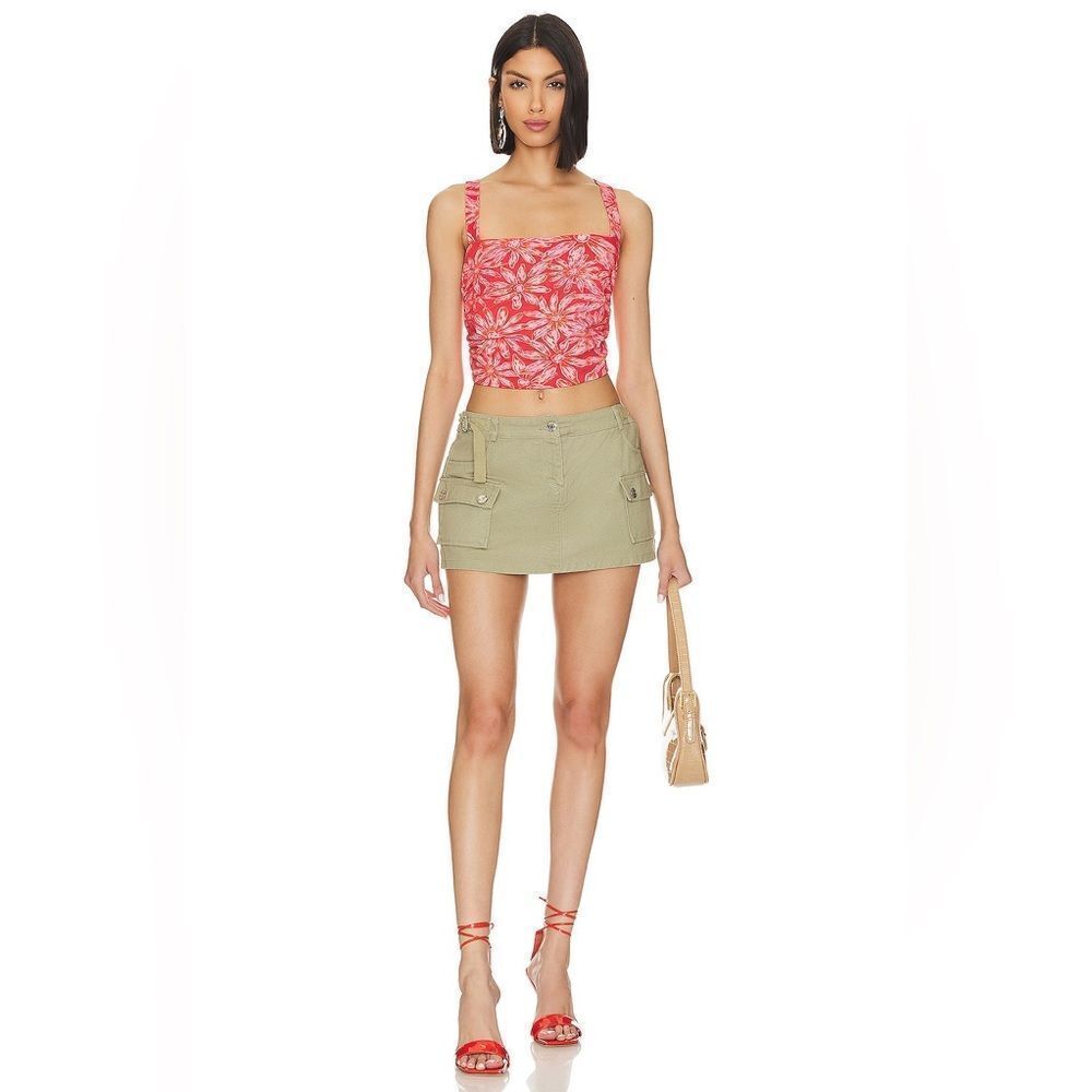 Free People NWT All Tied Up Tank in Red Combo Size Large - Picture 5 of 5